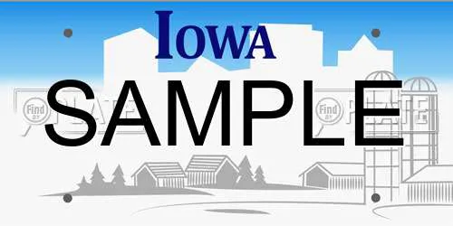 Sample Iowa License Plate