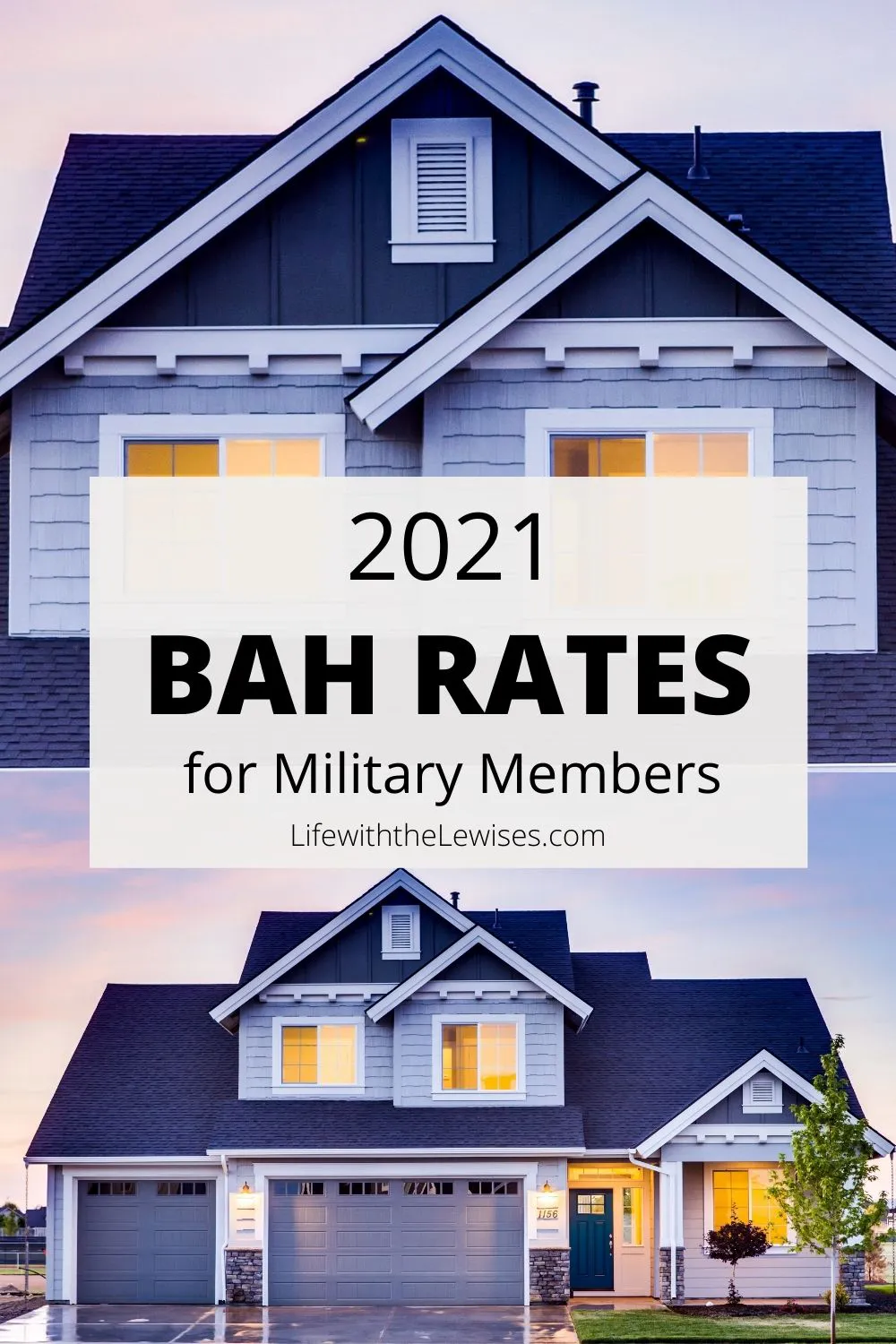 2021 Basic Allowance for Housing (BAH) Rates for Service Members with and without dependents.